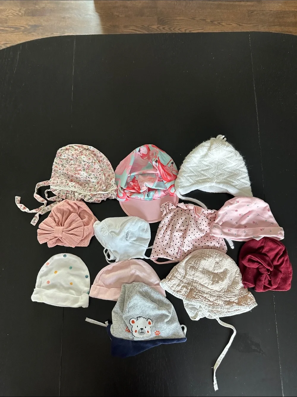 Baby Girls Assorted Pink & White Hat Lot - Mixed Brands